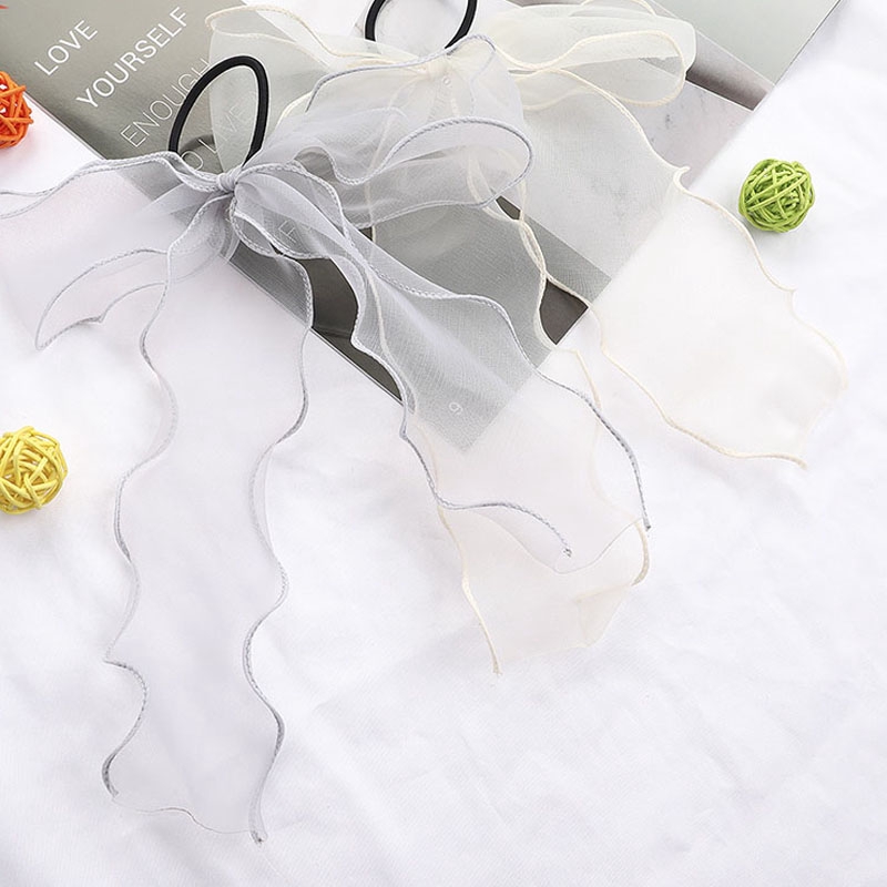 1pcs Fairy Elegance Temperament Hair Ties Dây Buộc Tóc Đính Nơ Ruy Băng Long Ribbon Hair Rope