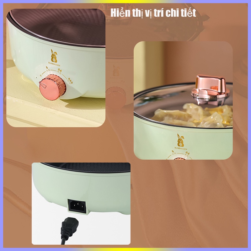 [sẵn hàng]Nồi lẩu nướng tròn 2in1 cao cấp, Lẩu nướng điện đa năng-cho gia đình 3-6 người