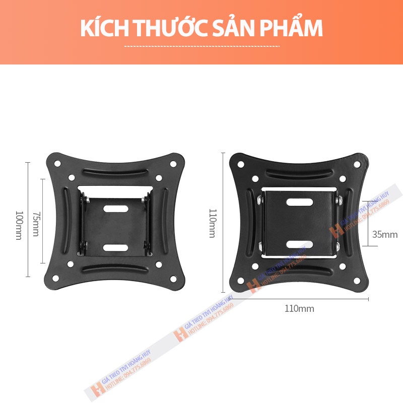 #C12 / Giá Treo Màn Hình Chúc 10 Độ 17 - 27 Inch  - Tương Thích Các Màn Hình Có Chuẩn VESA