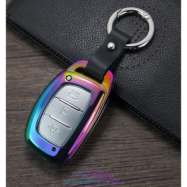 [Ốp chìa khóa] [Hyundai Grand I10] [Hyundai Elantra] [Hyundai Tucson] Kim Loại lót da