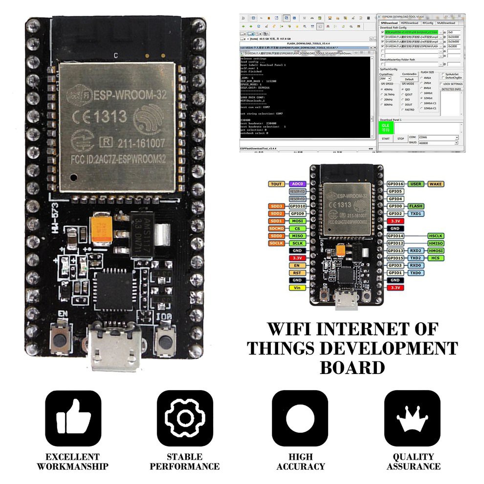 Bảng Mạch Phát Triển Wifi Nodemcu-32S Lua Esp-32 2.4ghz Esp32