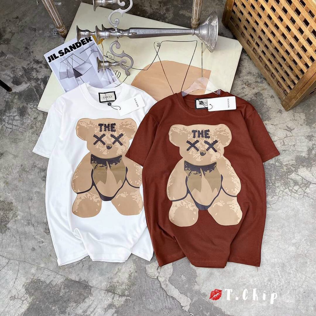 áo thun unisex form đẹp hình gấu  dễ thương nhiều mẫu để chọn thời trang vải dày mịn mát