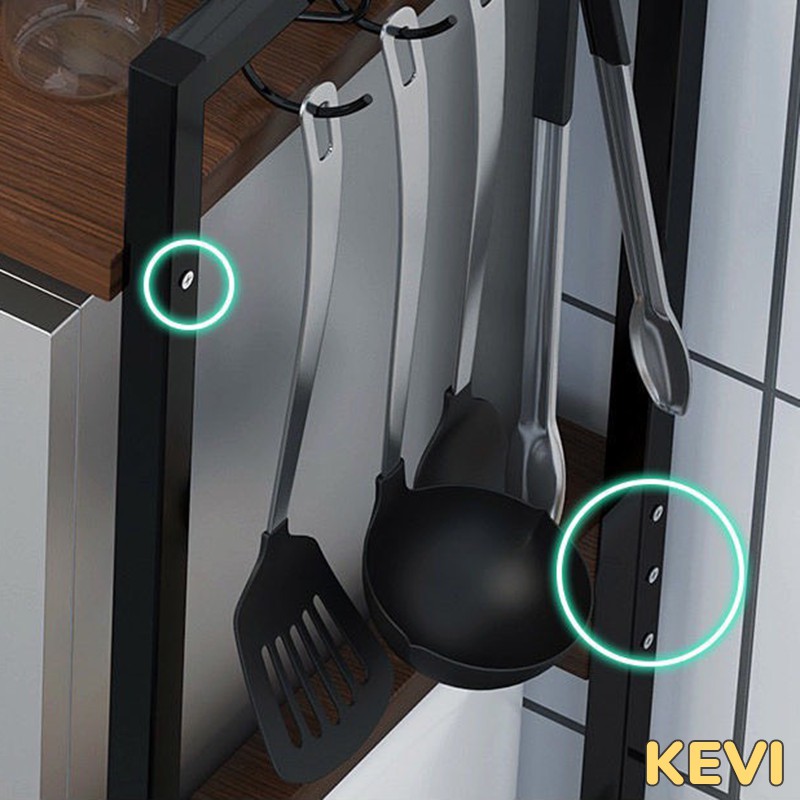 Kệ lò vi sóng 3 tầng, kệ nhà bếp đa năng kết hợp kệ đựng gia vị thương hiệu KEVI