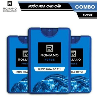 Combo 3 chai nước hoa bỏ túi Romano Force 18ml chery