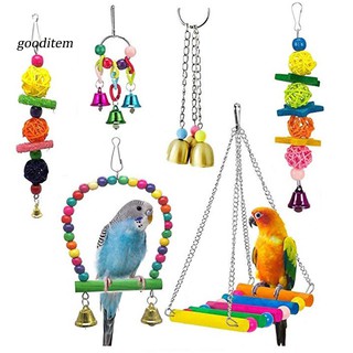 Set 6 đồ chơi treo trang trí cắn ngậm cho lồng chim vẹt