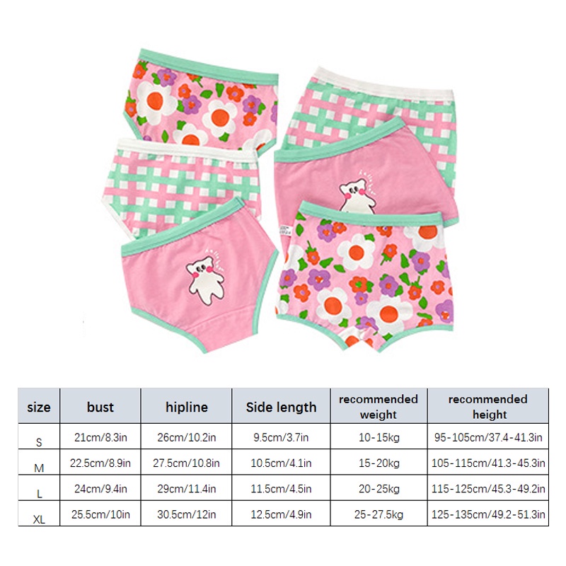 Bộ 3 Quần Lót Cotton In Hoa Xinh Xắn Cho Bé Gái