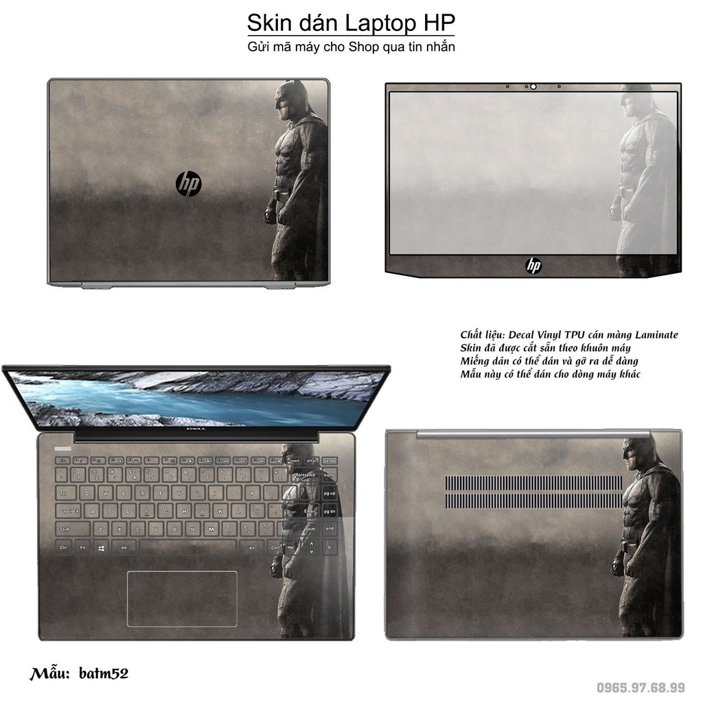Skin dán Laptop HP in hình Người dơi _nhiều mẫu 3 (inbox mã máy cho Shop)