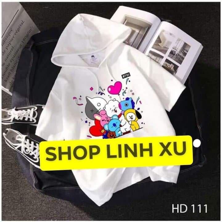 Áo BT21 🎁 FREESHIP 🎁 Áo Hoodie BTS BT21 Tay Lỡ in hình theo yêu cầu