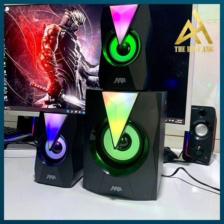 Loa Máy Tính Bluetooth Để Bàn Led Rgb 2.1 AAP E012 - Loa Nghe Nhạc Vi Tính Laptop Công Suất Lớn Bass Cực Mạnh