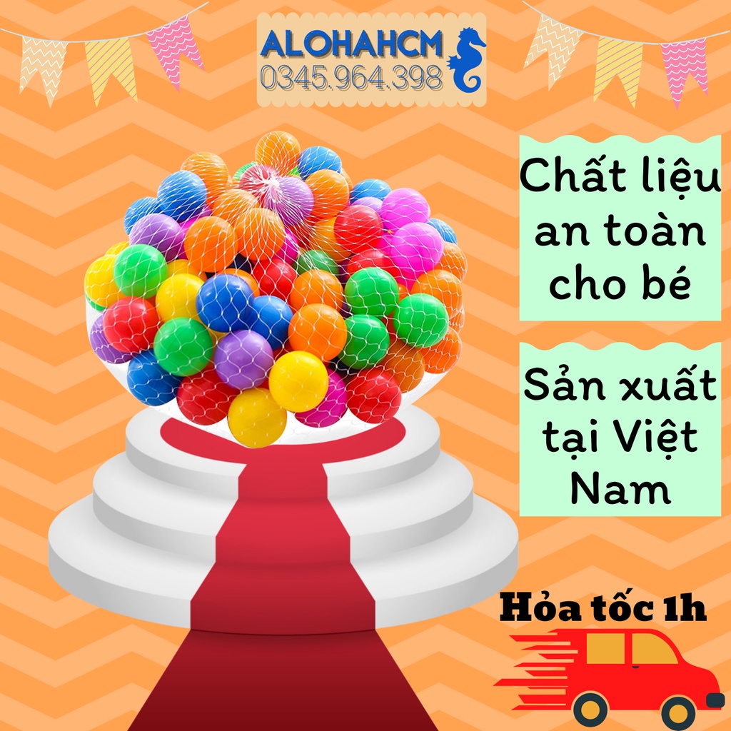 Combo 200 quả bóng nhựa cao cấp cho bé vui chơi (Combo 5 bóng Hàng tặng kèm bể bơi)