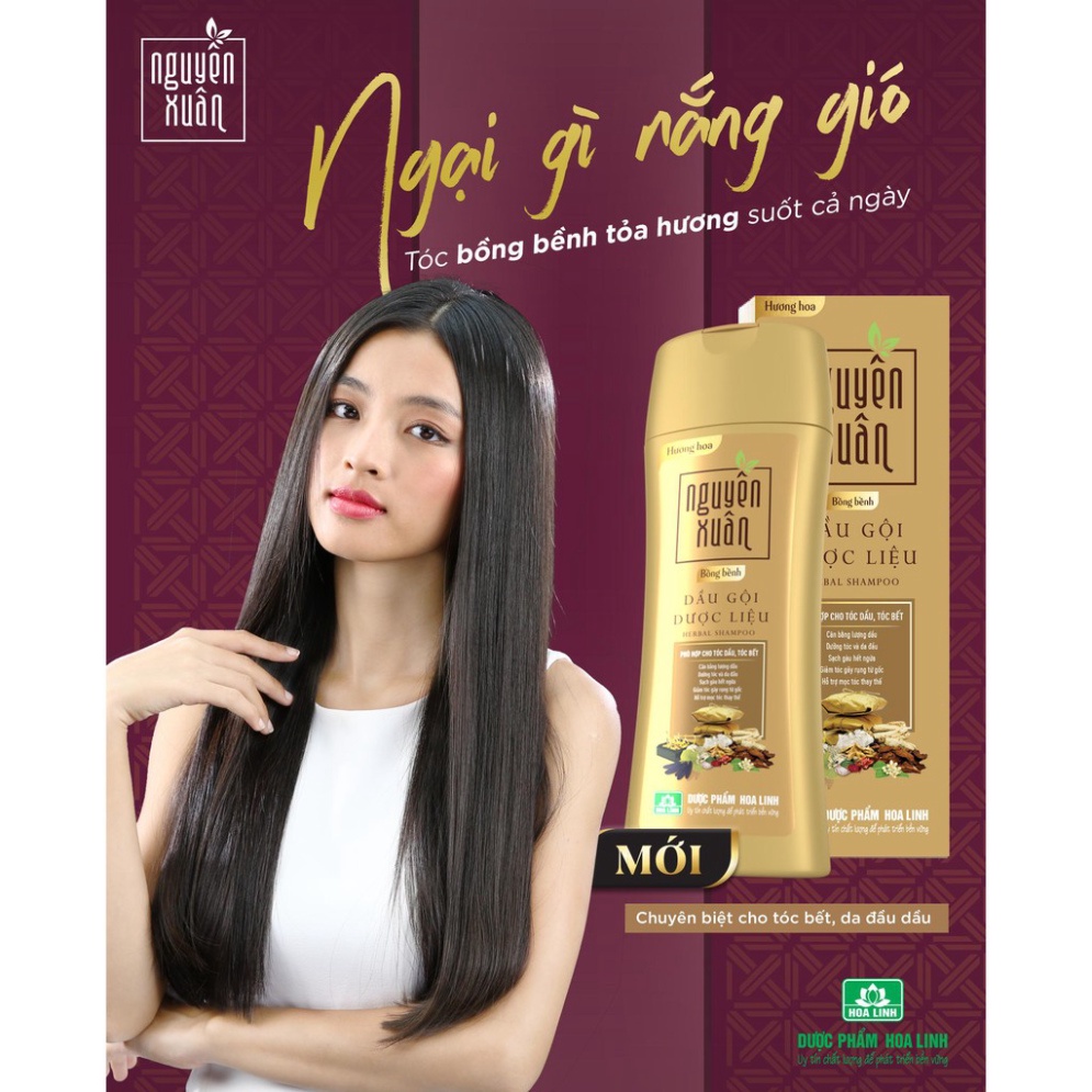[Chính hãng] Dầu gội dược liệu Nguyên Xuân Bồng bềnh 200ml - Ngát hương hoa, phù hợp cho da đầu dầu
