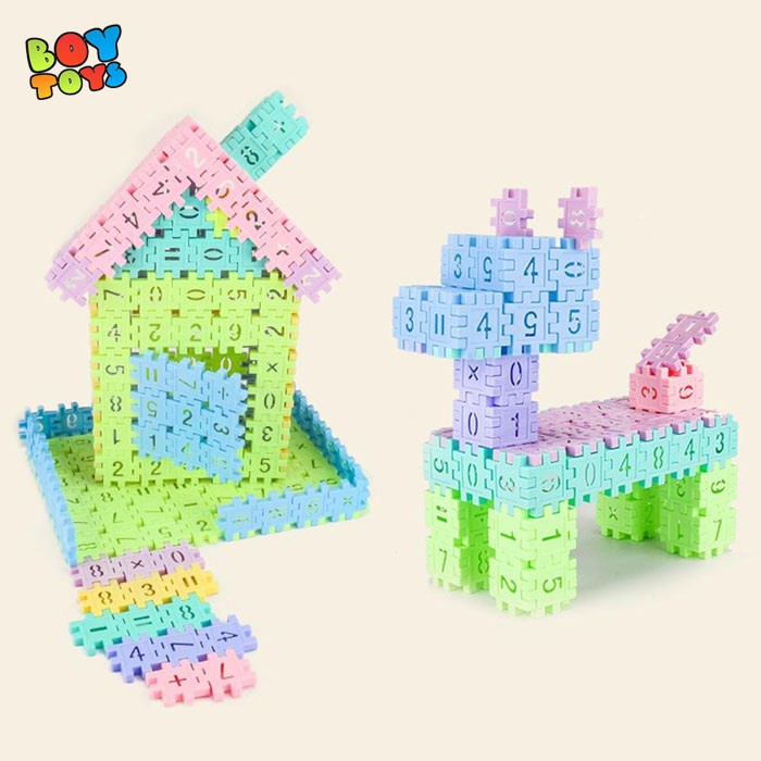 Bộ đồ chơi lắp ghép, xếp hình khối nhựa xây dựng Building block mẫu mới 4x4cm thú vị phát triển tư duy cho bé