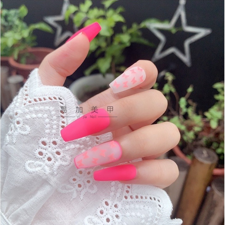 Khay Bướm Neon Dạ Quang Đính Móng