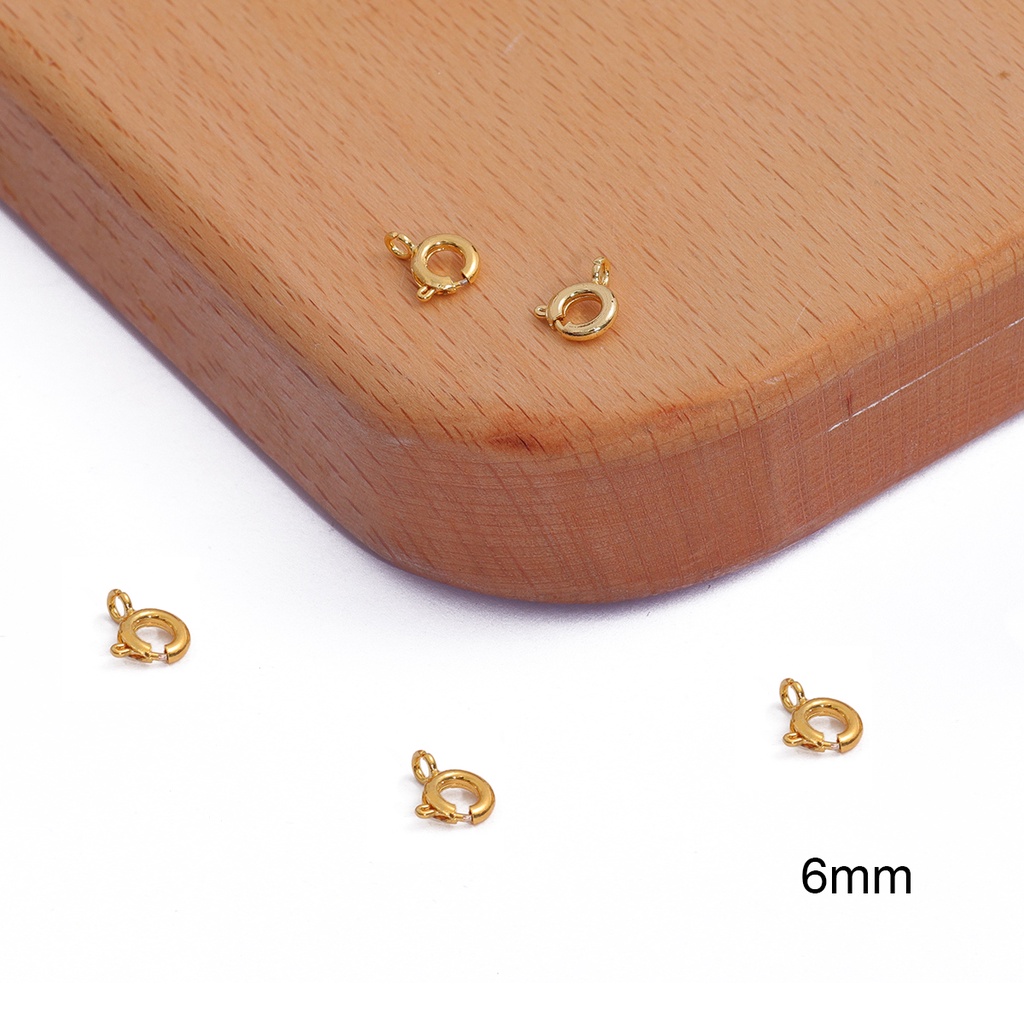 Set 10 / 20 Móc Khóa Tròn Mạ Vàng 18k Dùng Làm Trang Sức Diy