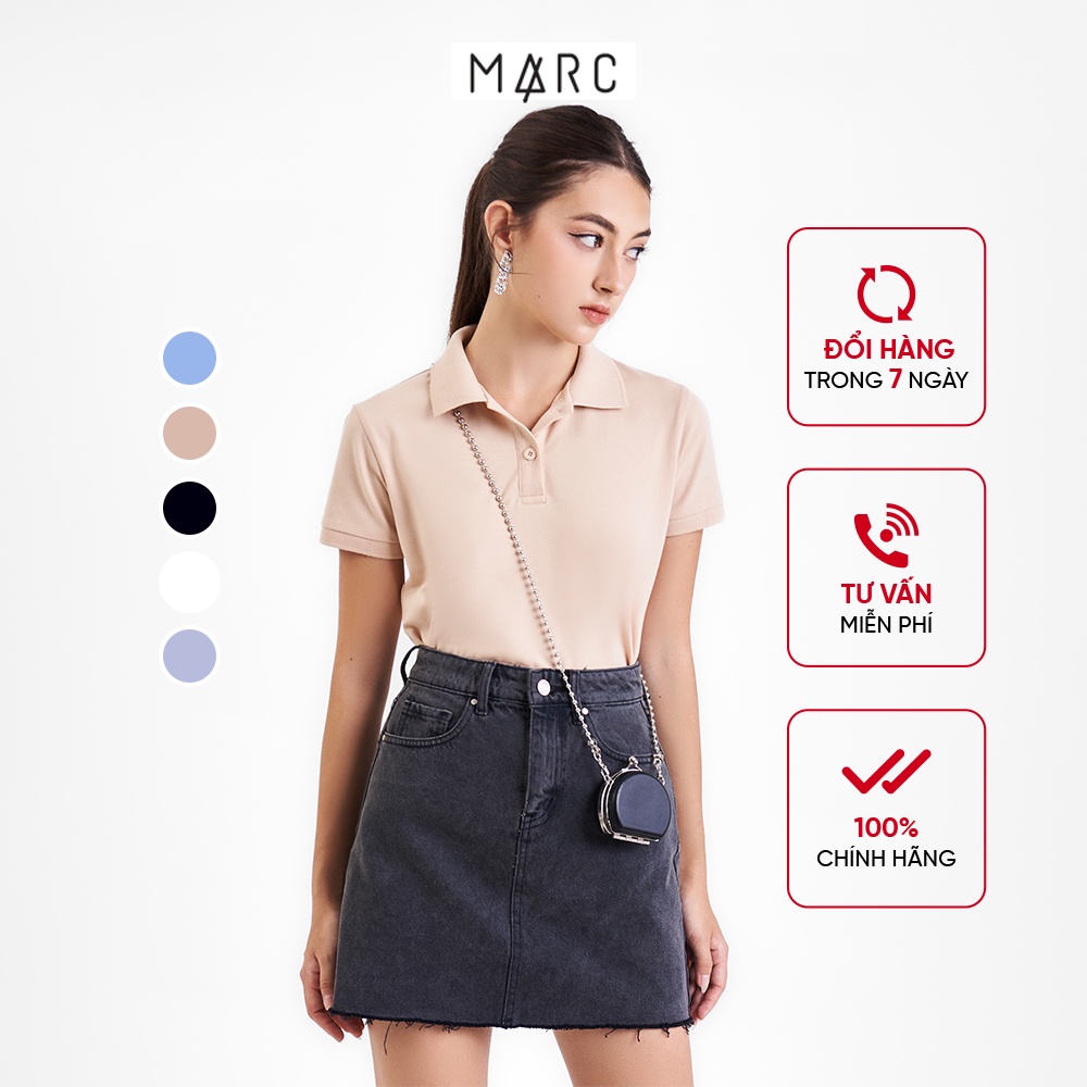 Áo thun polo nữ MARC FASHION trơn cơ bản basic vải mềm mịn mát CBMH091822