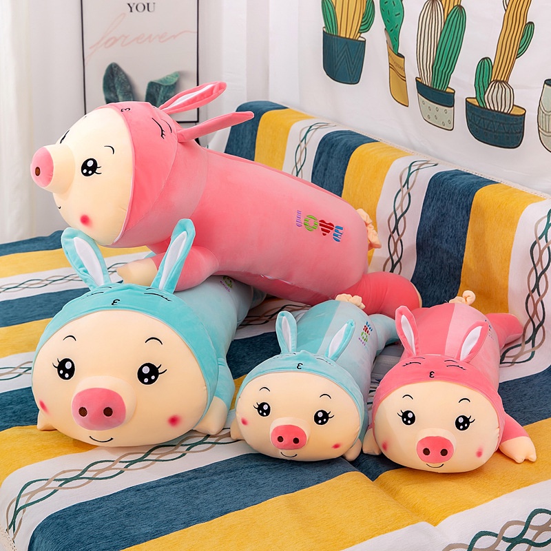 Gấu Nhồi Bông Heo Biến Hình Siêu Cute-Siêu Mềm Heo Size Lớn