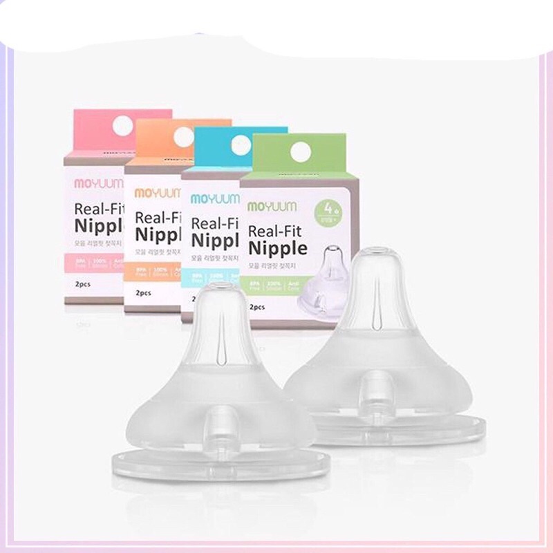 Núm Ti Moyuum Cap Cấp, Núm Ti Hàn Quốc Đủ Size 1 - 4 Cam Kết Chính hãng  Babibu-NTMOYUUM