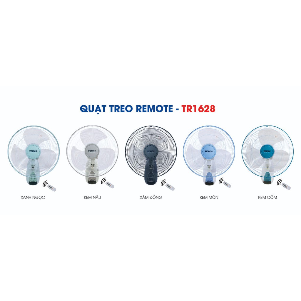 Quạt Treo Tường Senko Có Remote TR1628 - Giao Màu Ngẫu Nhiên - Hàng Chính Hãng