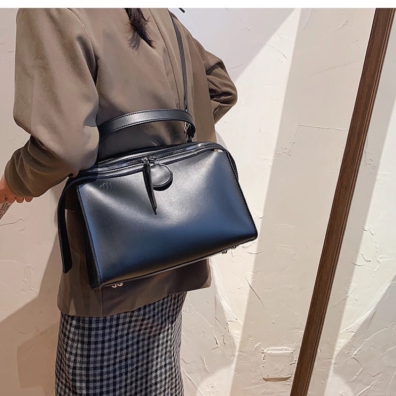 Túi xách da đeo chéo loại lớn thời trang Unisex