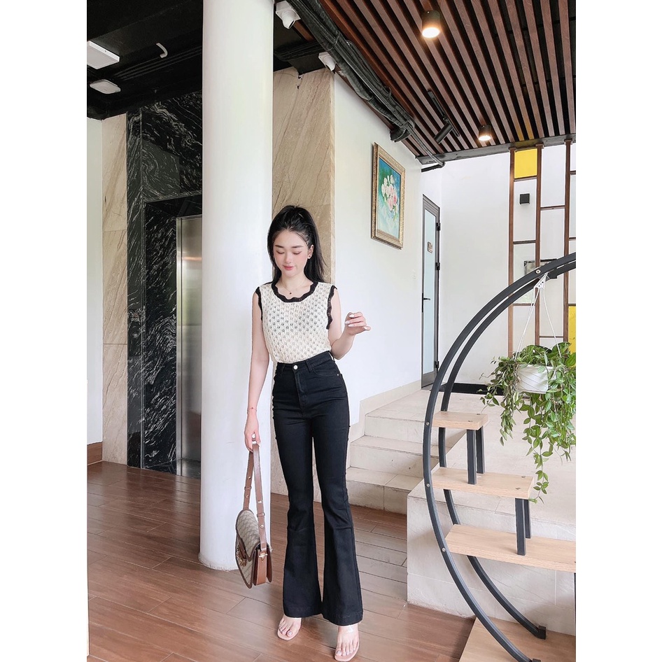 Áo nữ ba lỗ lưới viền ren croptop trẻ trung hiện đại dạo phố đi chơi siêu xinhI Trần Hân Shop 1006254