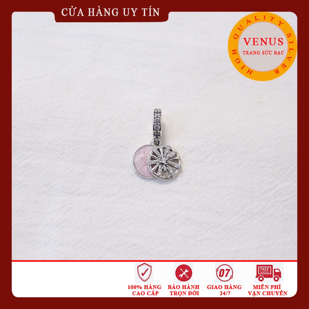 [Charm bạc 925 cao cấp] Charm treo hoa tuyết 4 màu- Mã sản phẩm VENUST3