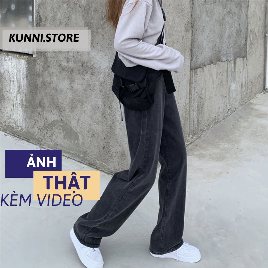 Quần jean nữ baggy ống suông  màu đen hàng loại 1 cao cấp 230NT | BigBuy360 - bigbuy360.vn