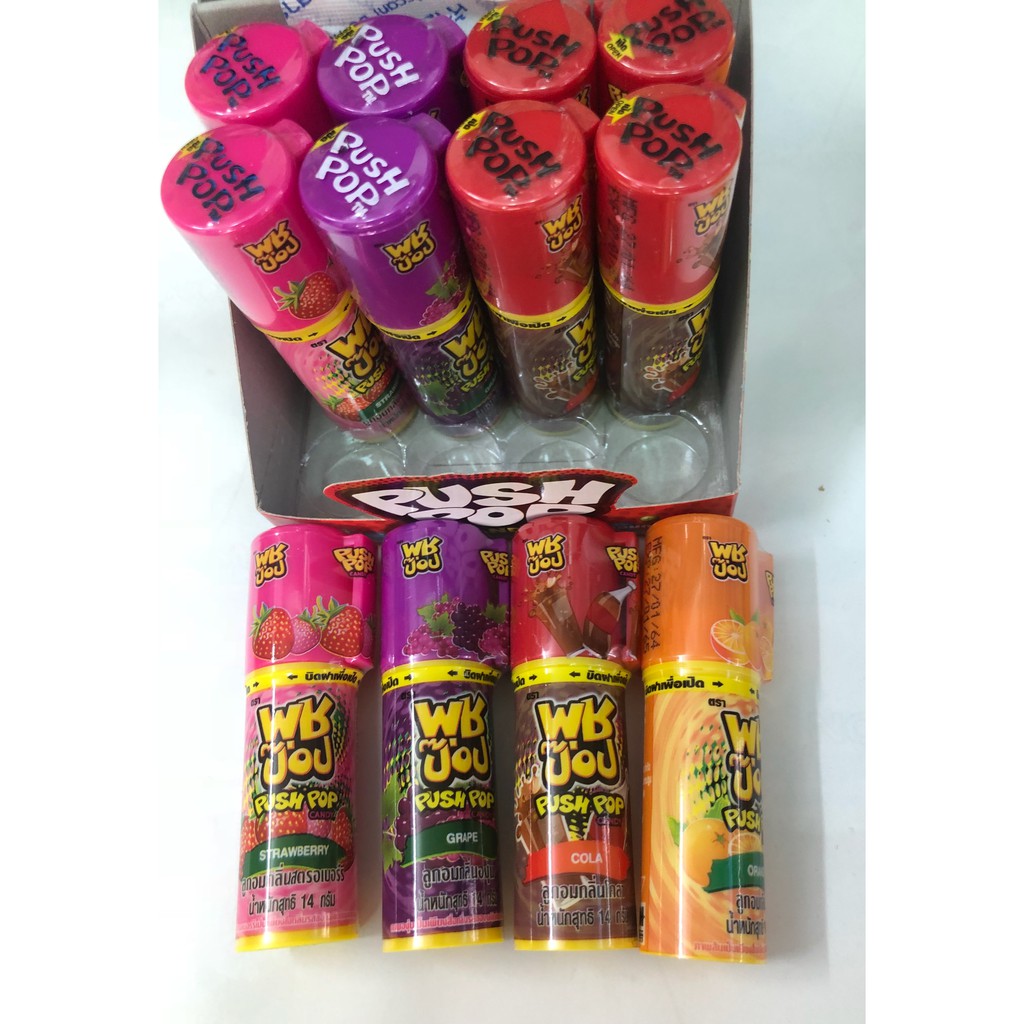 Lốc 12 cây Kẹo son môi Push Pop Candy Thái Lan