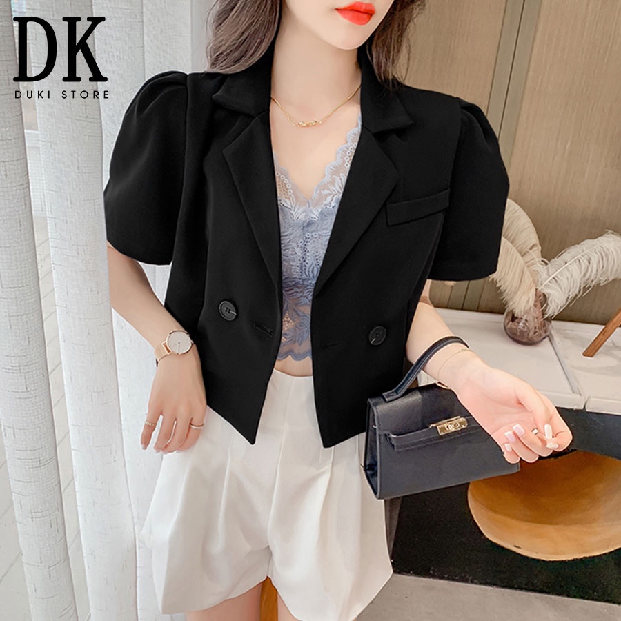 [HOT] Áo khoác blazer, áo vest blazer nữ droptop dáng lửng vai bồng cực xinh - DUKI STORE