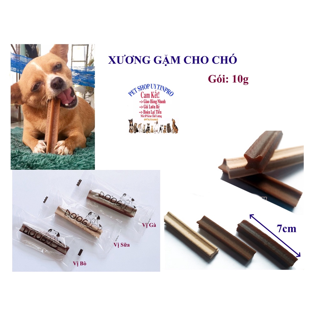 Xương gặm cho Chó Hình chữ thập Dài 7cm Gói 10g Thương hiệu DOOG Giúp sạch răng,Bổ sung canxi,Thơm miệng,Hỗ trợ tiêu hóa