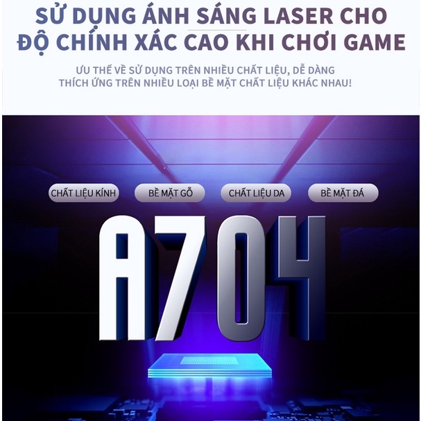 Chuột gaming máy tính Có dây game  3200DPI / Chế độ LED4 màu / 7 nút bấm  Mạ điện hai bên sườn
