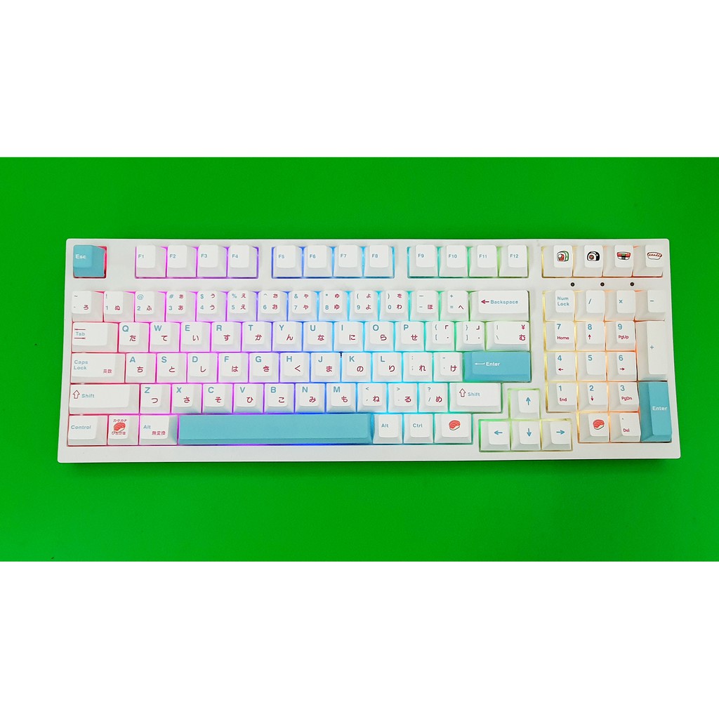 Bộ Keycap Sushi Song Ngữ Anh - Nhật Thick PBT Cherry Profile Dye Sub 135 Nút cân được hầu hết các layout