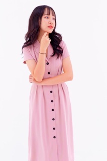 Đầm sơ mi nút đen 2 màu (kèm hình thật)