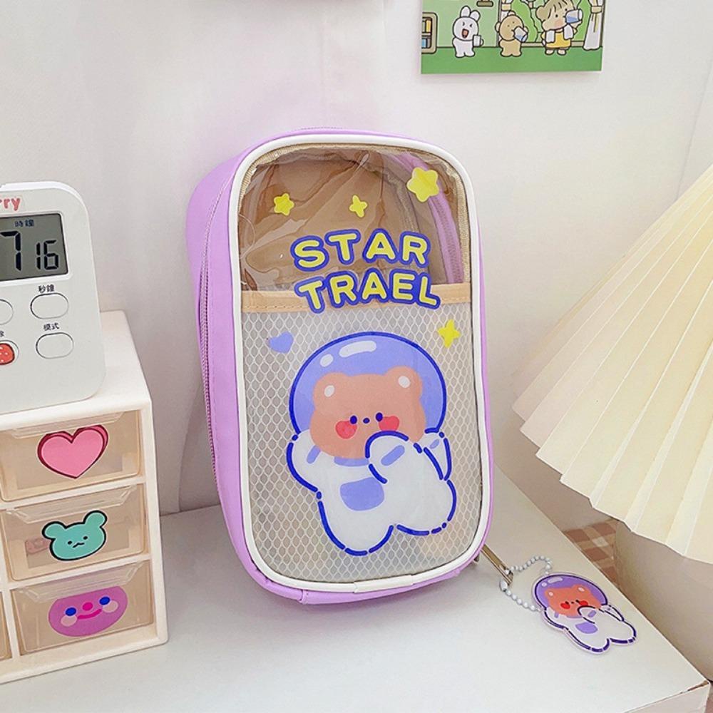 Túi Đựng Bút Họa Tiết Hoạt Hình Sức Chứa Lớn Có Khóa Kéo