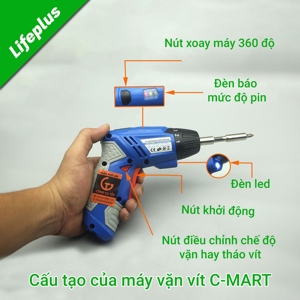 Máy vặn vít pin 4V C-MART W0024