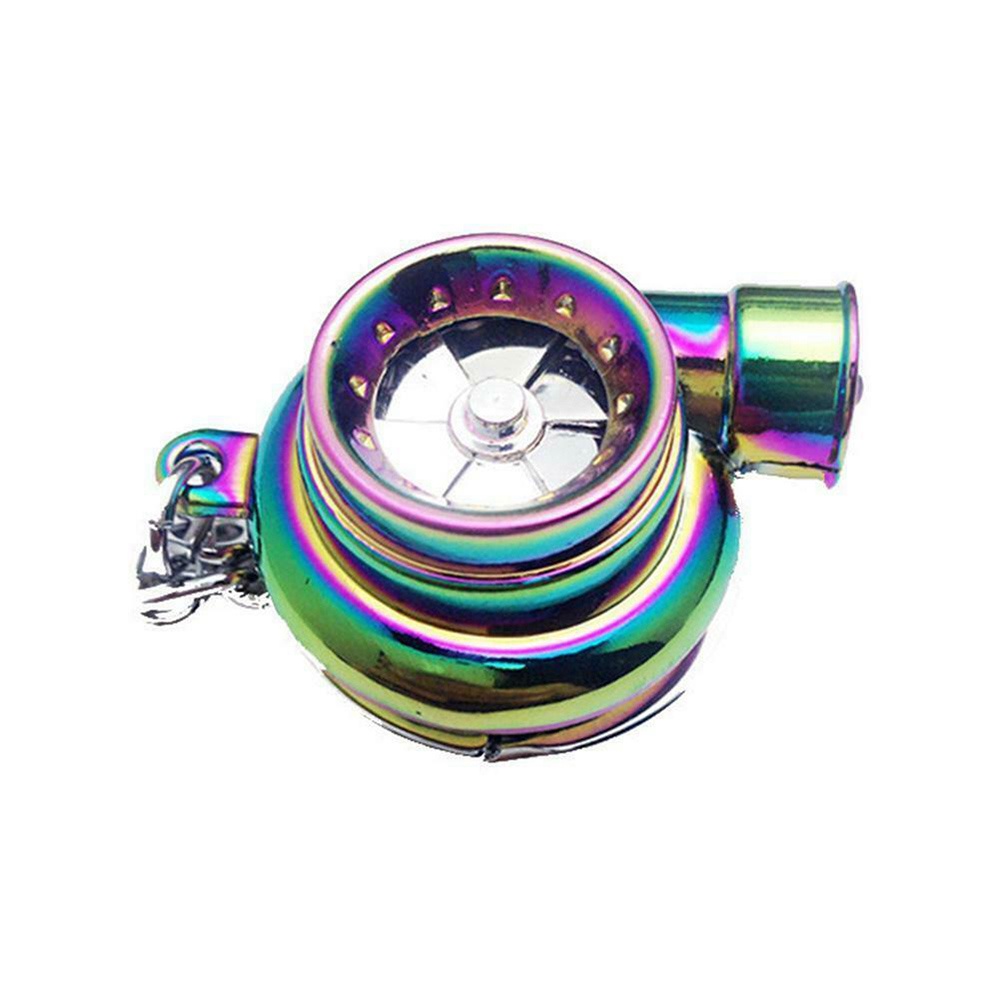 Neo Turbo Keychain Keyring Rainbow LED Light BOV Sound Turbocharger Car Drift