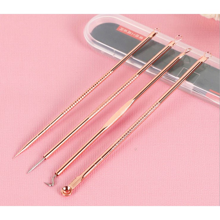 Bộ 4 cây nặn mụn chuyên dụng trắng/Đồng