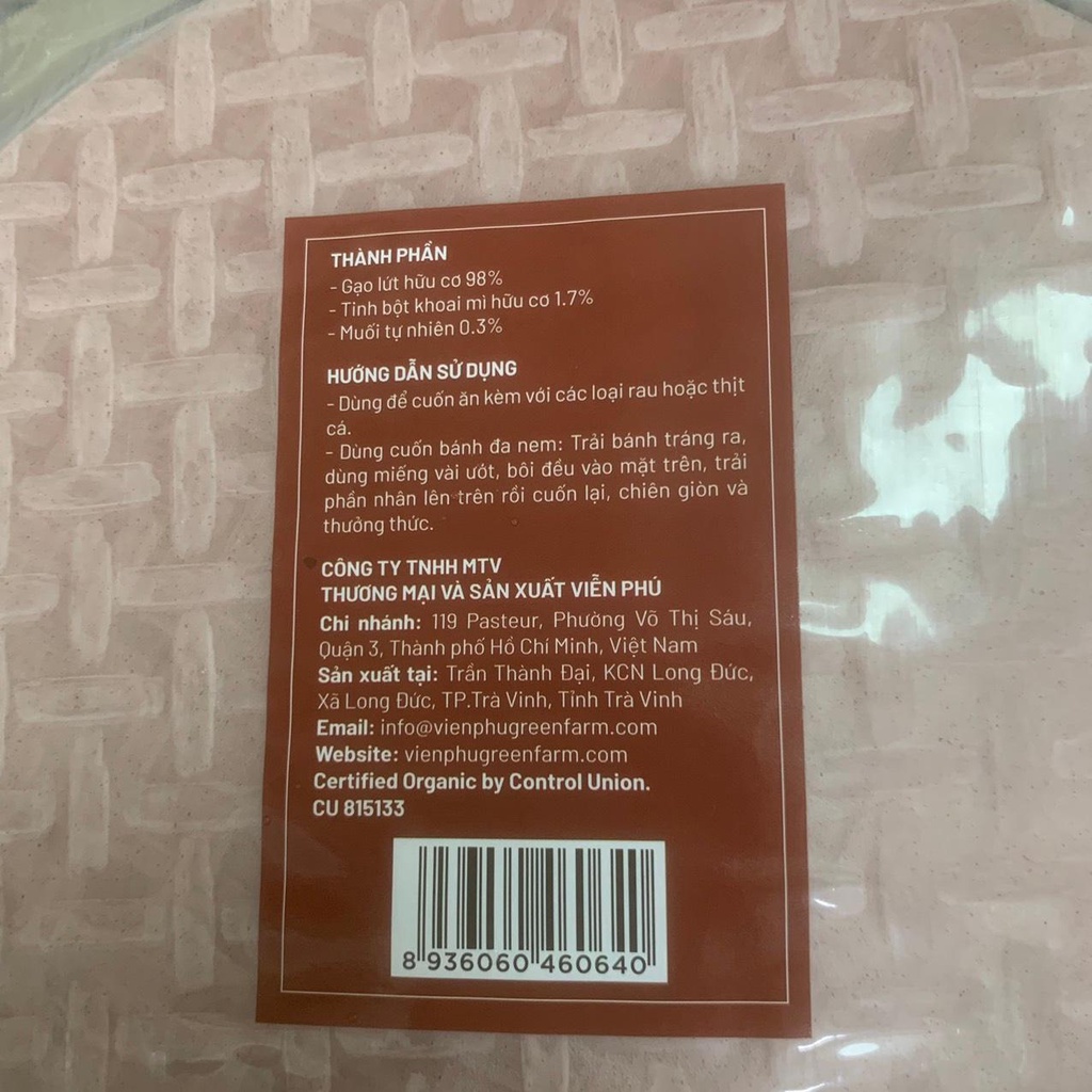 Bánh Tráng Gạo Lứt Hữu Cơ Hoa Sữa Foods Organic Brown Rice Paper 200g