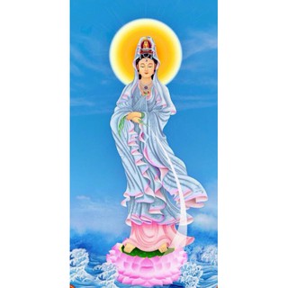 Tranh đá 5D, tranh đính đá Phật Quan thế âm bồ tát đẹp