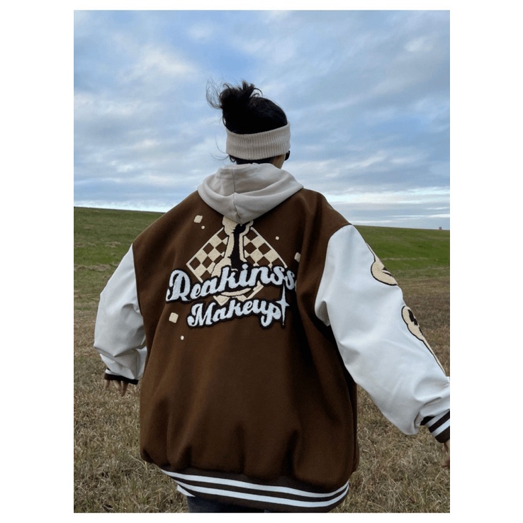 Áo Khoác Nam Kiểu Bóng Chày Chất Nỉ Mềm In Chữ Form Rộng Che Nắng Tốt Siêu Hot NEW UNISEX