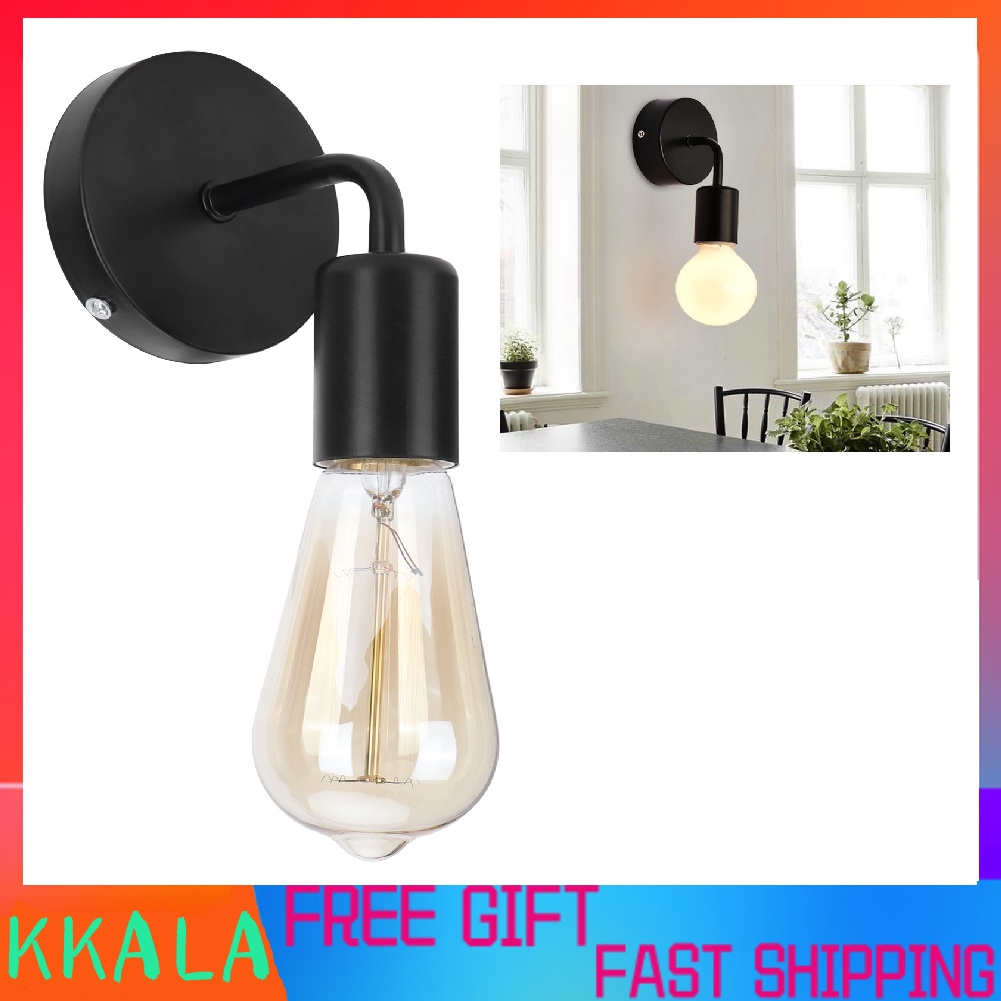 🔥Hàng HOT🔥Kkala (Không có bóng đèn) Đèn Treo Tường E27 Ac85 265v Màu Đen Phong Cách RetroĐế Đèn gắn tường trang trí nội thất phong cách cổ điển sang trọng Đế Đèn Gắn Tường Bằng Gỗ Phong Cách Bắc Âu Vintage Trang Trí Nhà Cửa / Phòng Khách / Quán Cà Phê