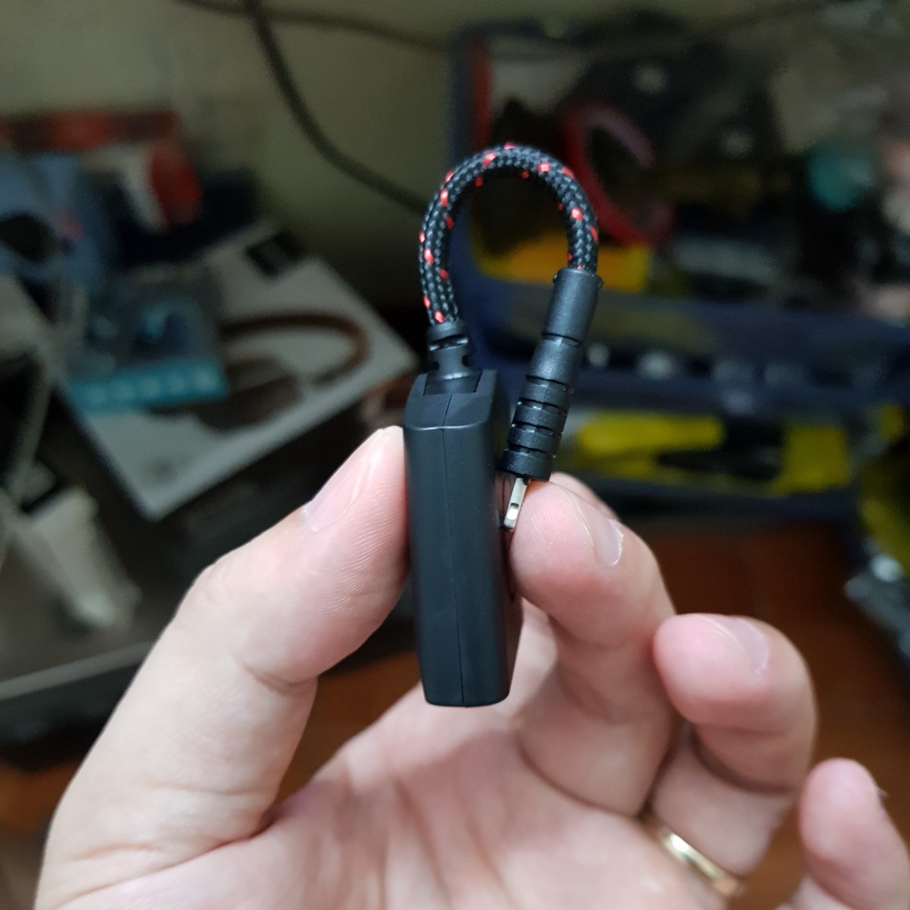 Cáp chuyển plextone từ chân dẹt ra chân aux 3.5mm hỗ trợ mic đàm thoại, không delay