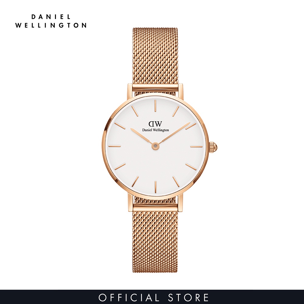 Đồng hồ Nữ Daniel Wellington dây lưới - Petite Melrose mặt trắng - vỏ vàng hồng | BigBuy360 - bigbuy360.vn