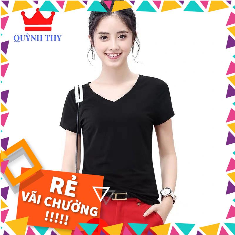 Áo phông Nữ Cổ Tim Tay ngắn , Trẻ Trung, Mẫu Mới nhất _vifa
