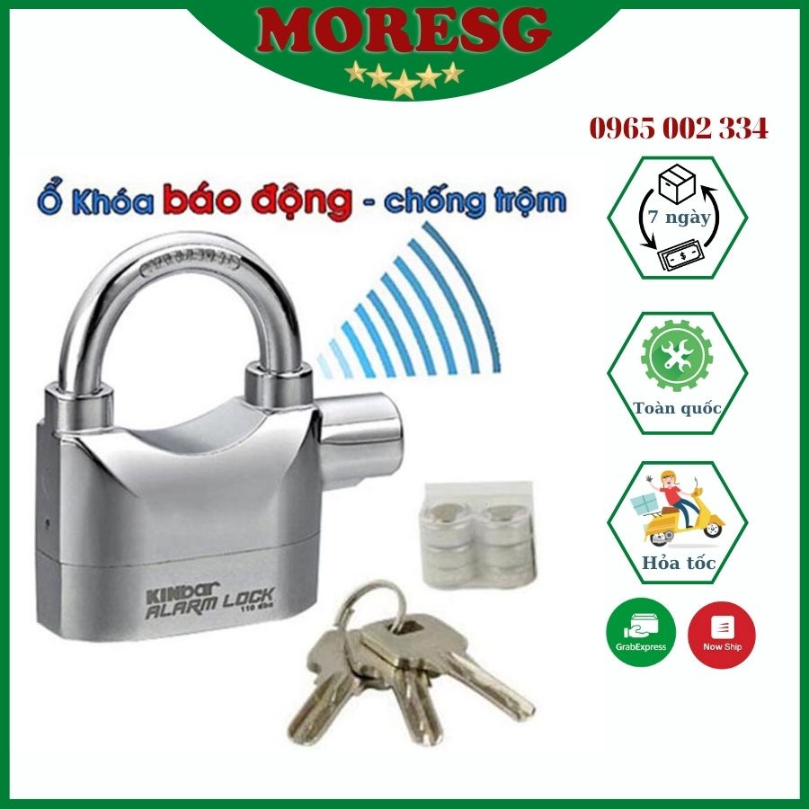 Ổ khóa báo động chống trộm Kinbar CT02, Khóa xe máy - nhà cửa Đảm Bảo An Toàn, Báo Động Cực Lớn