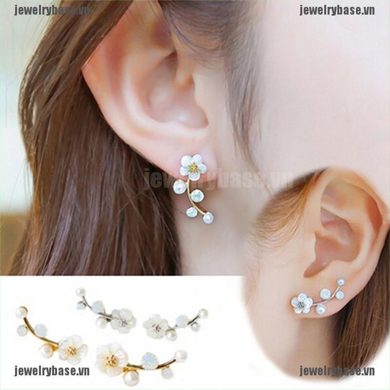 [Base] Hot Chic Lady Pearl Daisy Flowers Ear Cuff Earrings Studs Earrings Jewelry [VN]