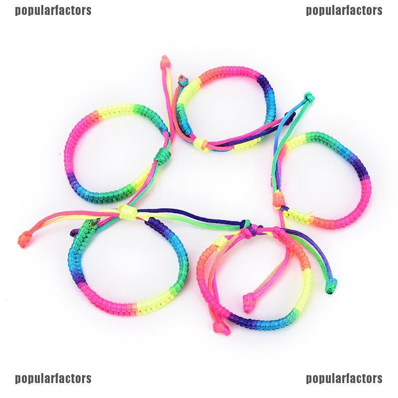 Set 5 Vòng Tay Cầu Vồng 7 Màu Thời Trang Cho Nam Và Nữ