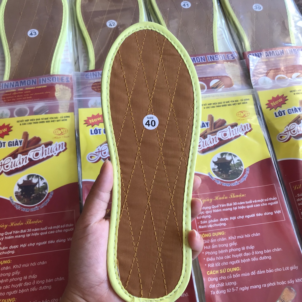 Lót Giầy Quế Độn Đế Giày, Miếng Lót Giày Hương Quế Khử Mùi Hôi Hiệu Quả Full Size