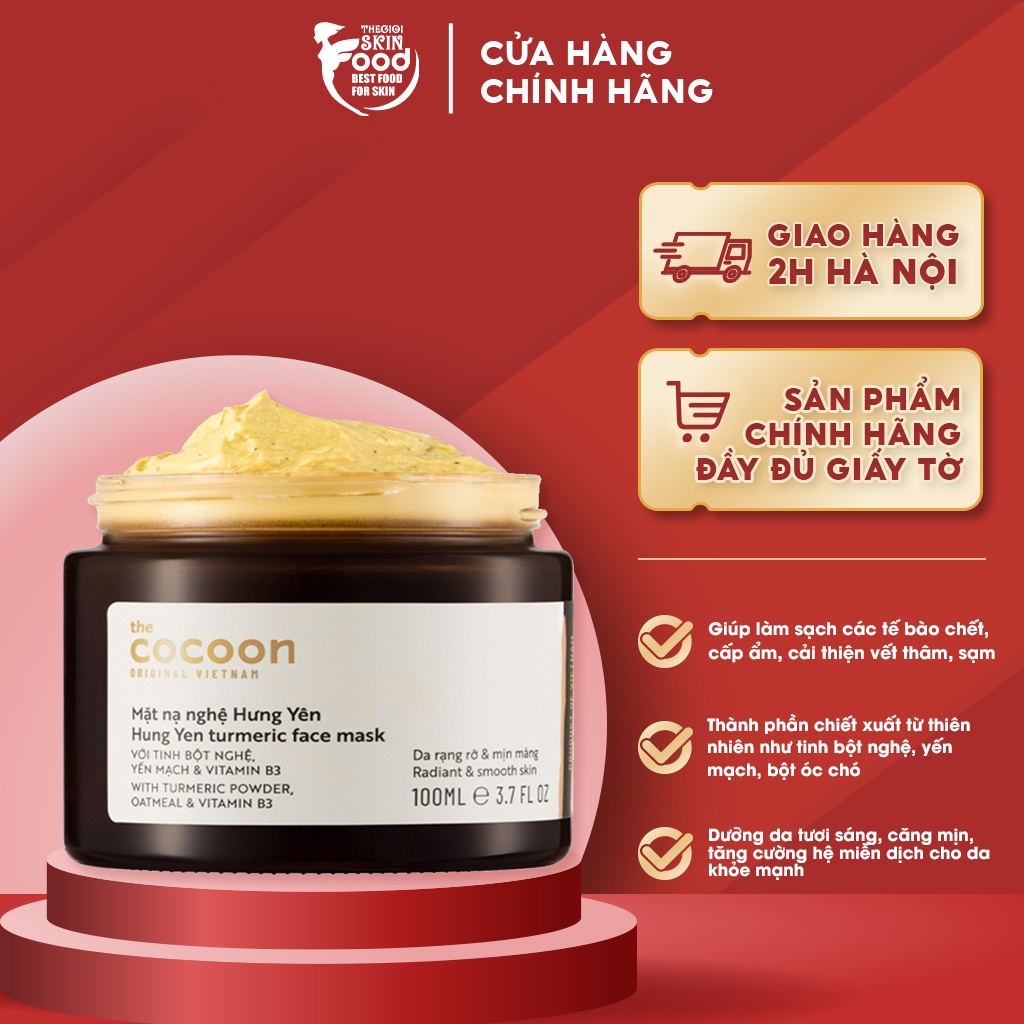 Mặt Nạ Rửa Chiết Xuất Nghệ Hưng Yên The Cocoon Turmeric Face Mask 100ml
