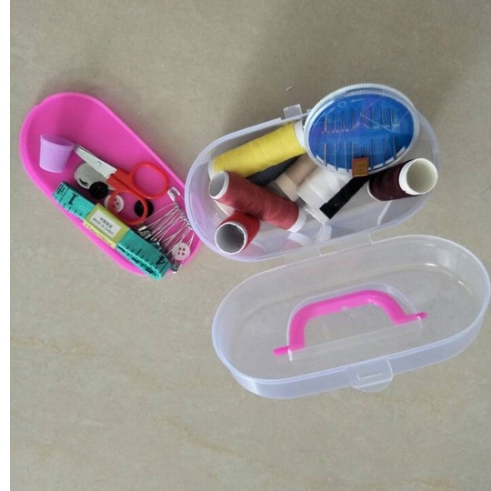 Hộp kim chỉ màu nhiều món tiện ích cho gia đình (hộp nhựa)