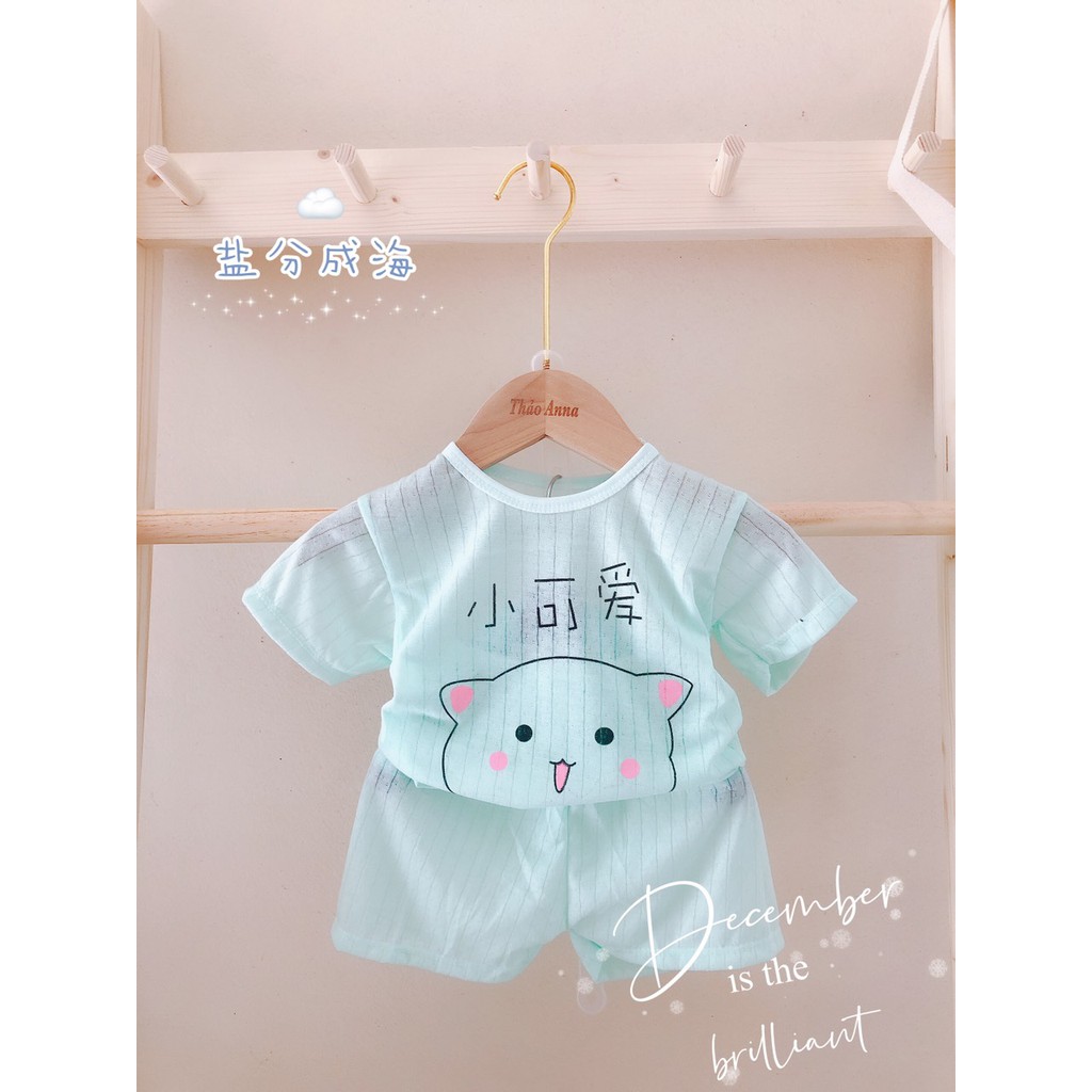 BỘ COTTON GIẤY CỘC TAY MÙA HÈ CHO BÉ 5 MÀU